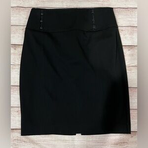 EXPRESS Black Lined Knee Length Straight Pencil Skirt Size 4 Back Zip